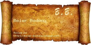 Beier Bodony névjegykártya